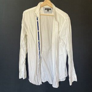 Banana Republic Oxford Shirt Tailored Slim Fit White With Blue Trim M Men's top